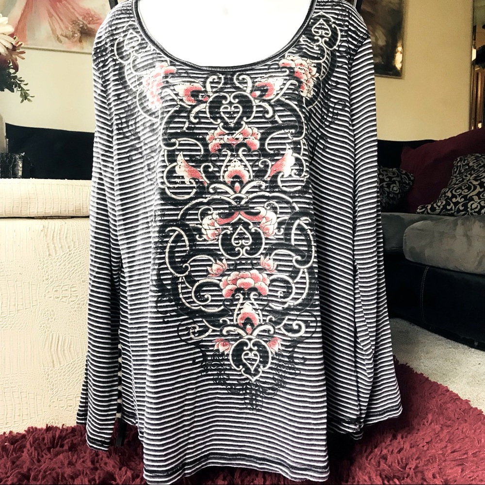 Cato women’s Stripe and flower Top